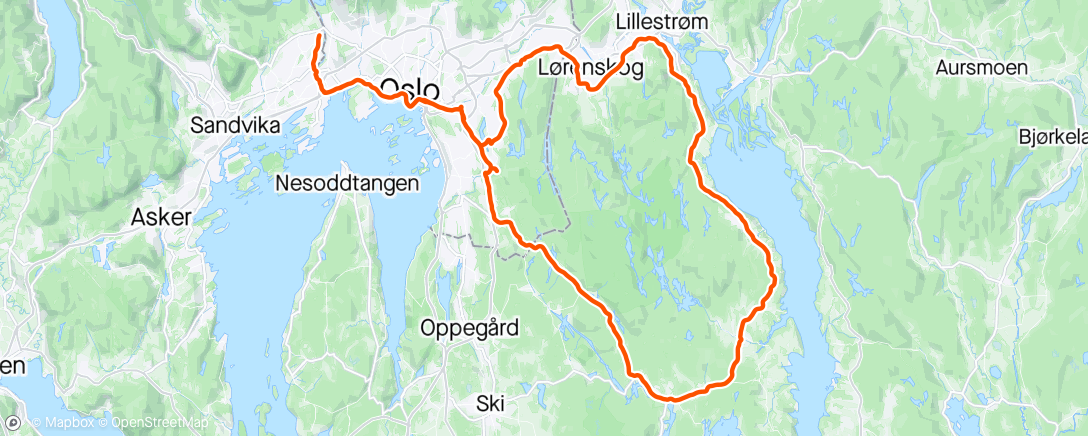 Map of the activity, Befaring Enebakk rundt
