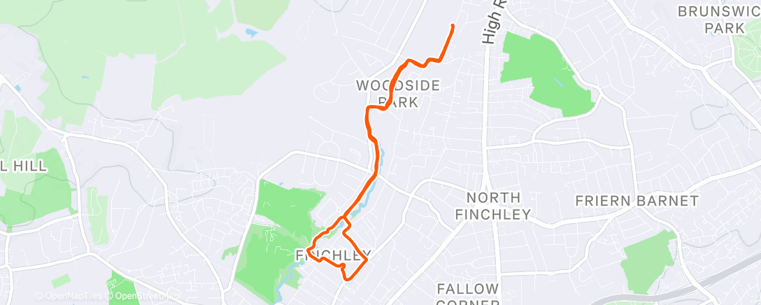 Map of the activity, West Finchley nostalgia