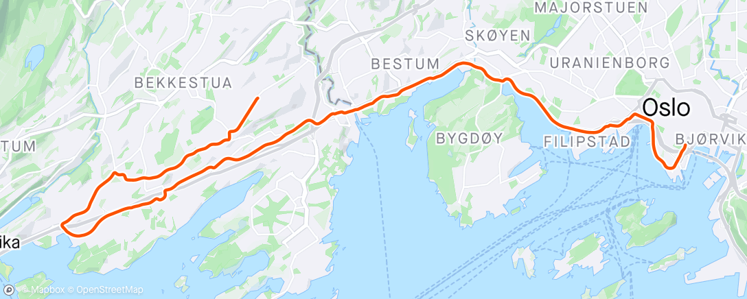 Map of the activity, Sikksakk blant elsyklistene
