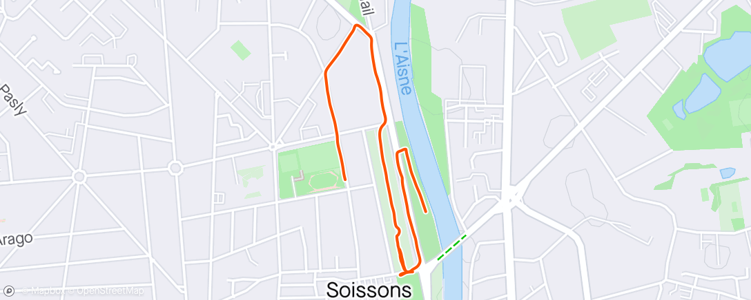 Map of the activity, Échauffement et gammes 10kms de Soissons