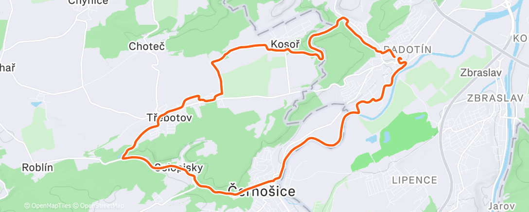 Map of the activity, Afternoon Mountain Bike Ride