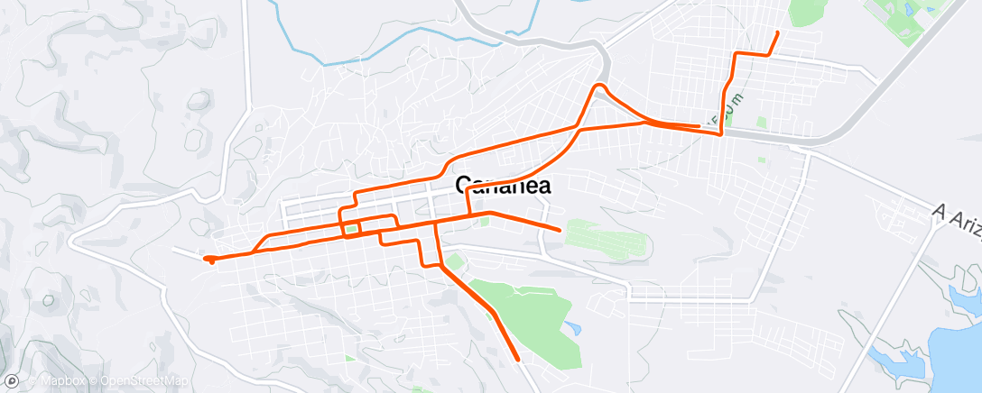 Mapa de la actividad, Evening Mountain Bike Ride