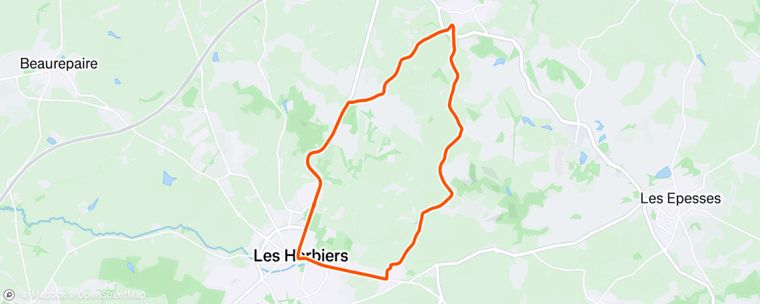 Map of the activity, Sortie vélo le midi