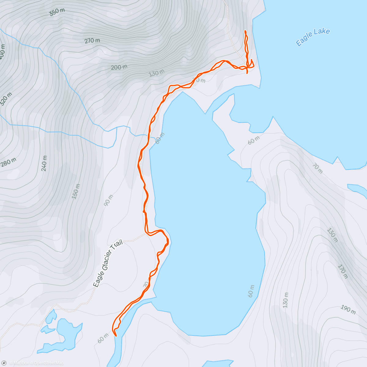 Map of the activity, Half hearted Glacier attempt