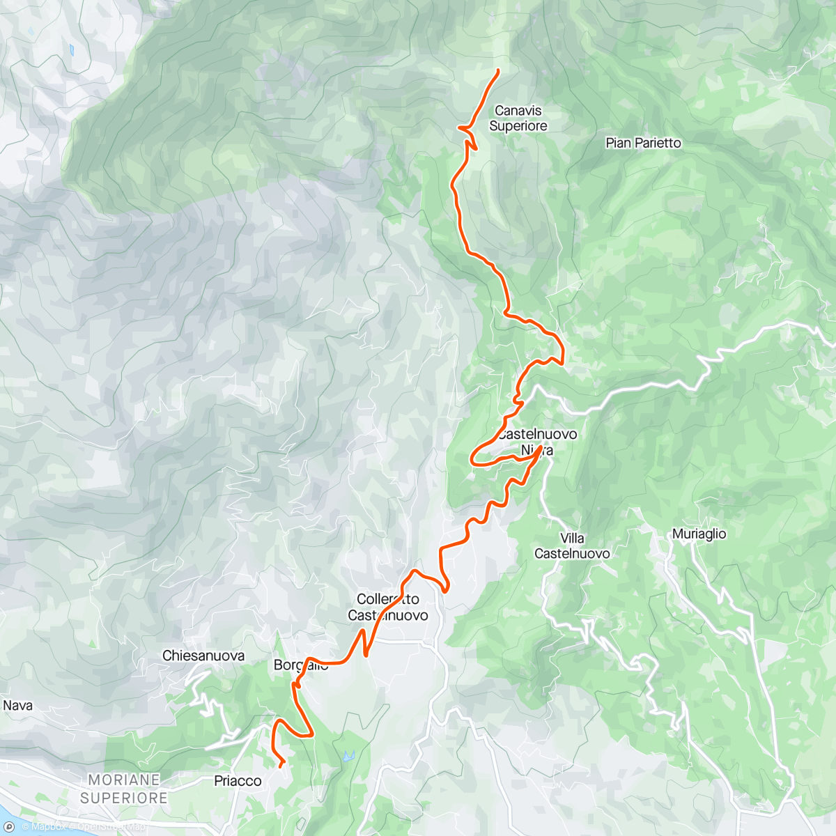 Map of the activity, Pian delle nere