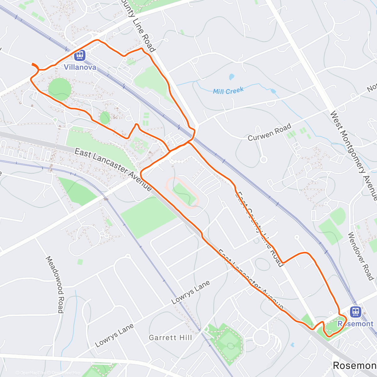 Map of the activity, Saturday Villanova