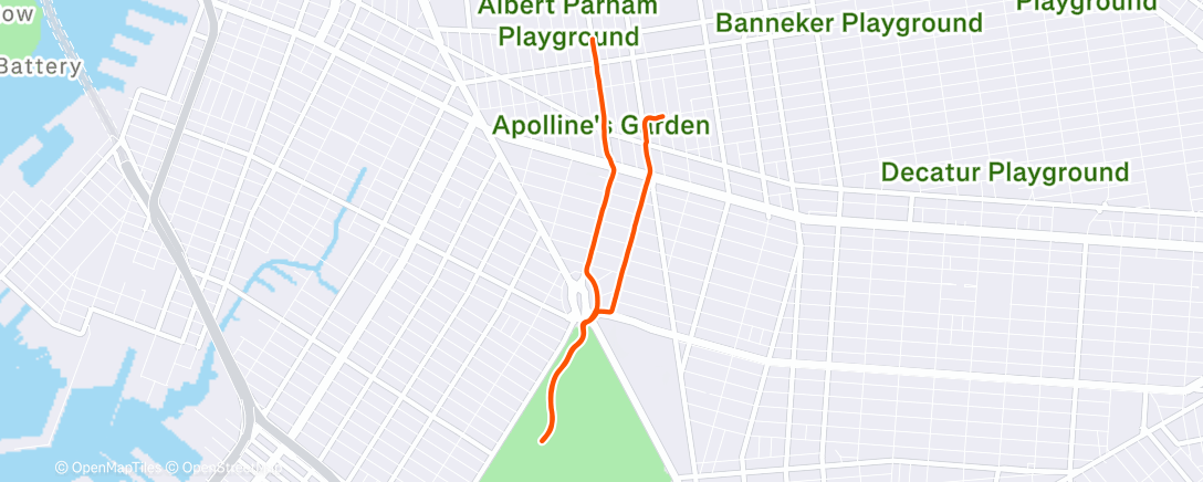 Map of the activity, Lunch Run