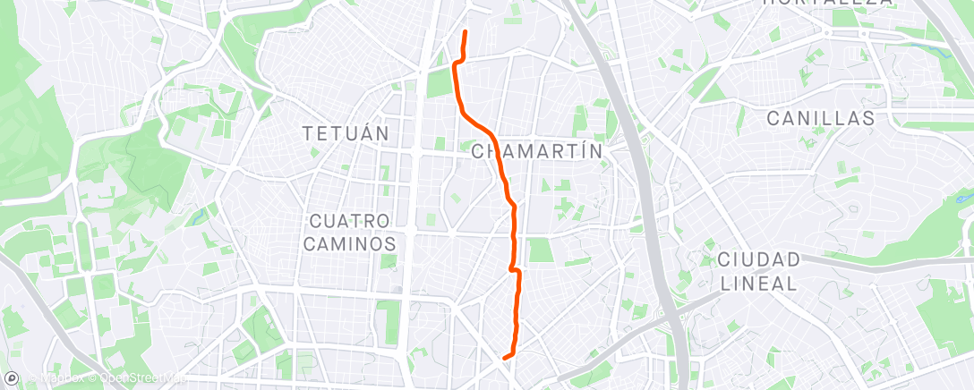 Map of the activity, Madrid - walking
