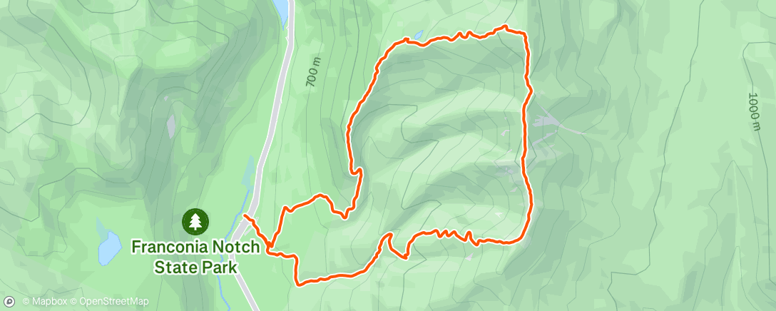 Map of the activity, Mornings with Adam part 2: Franconia Ridge Loop