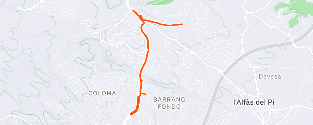 Map of the activity, Corsa pomeridiana