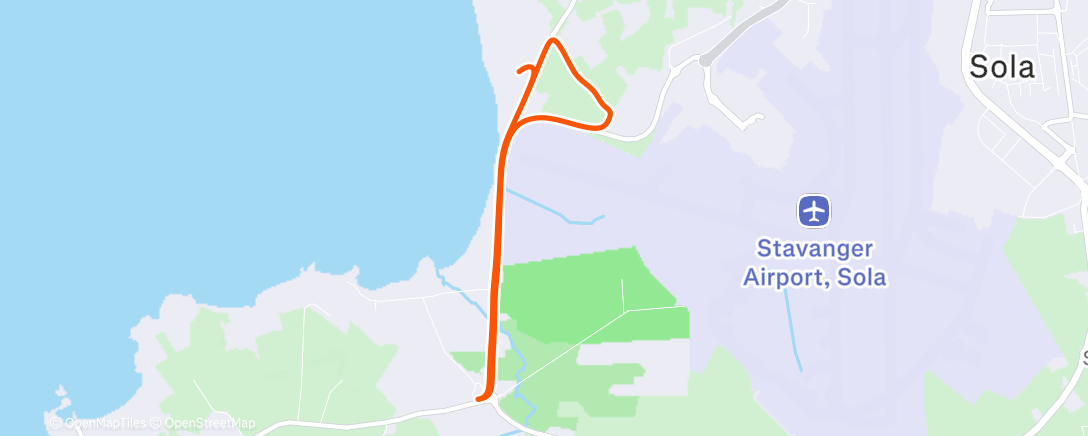 Map of the activity, Solastranden halvmaraton 5K