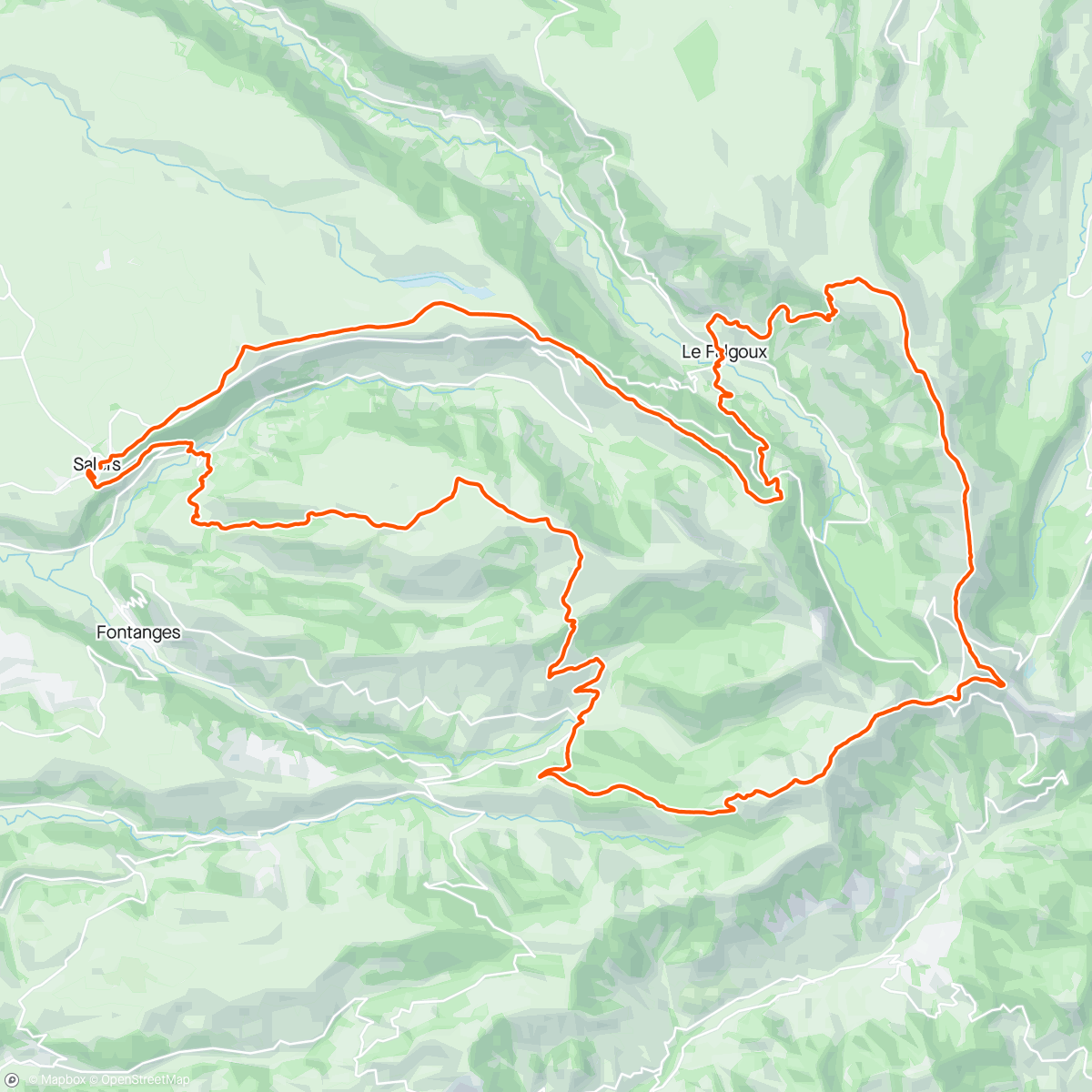 Map of the activity, LA PASTOURELLE 59,6 KM 3000 D+