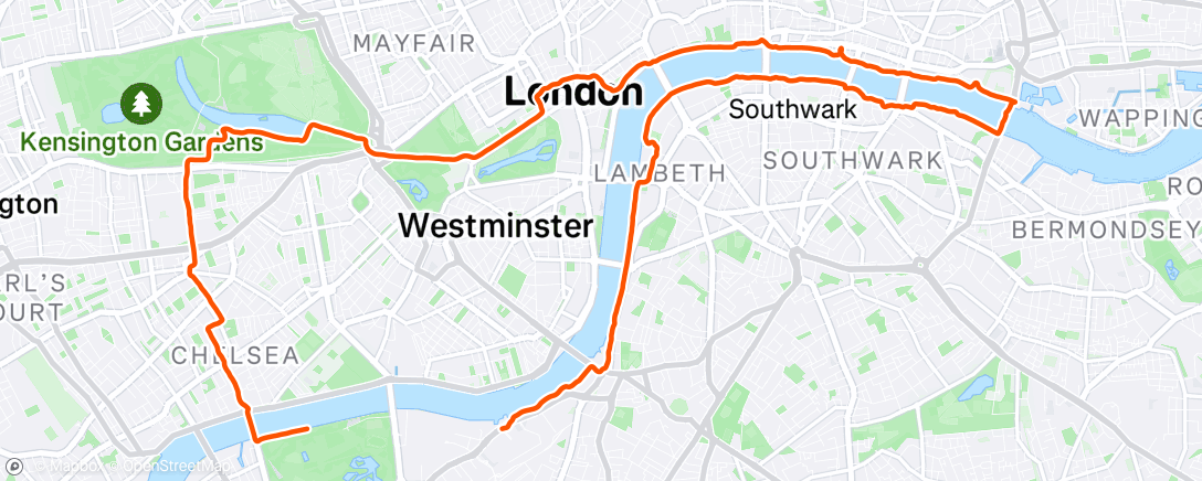 Map of the activity, Morning Run