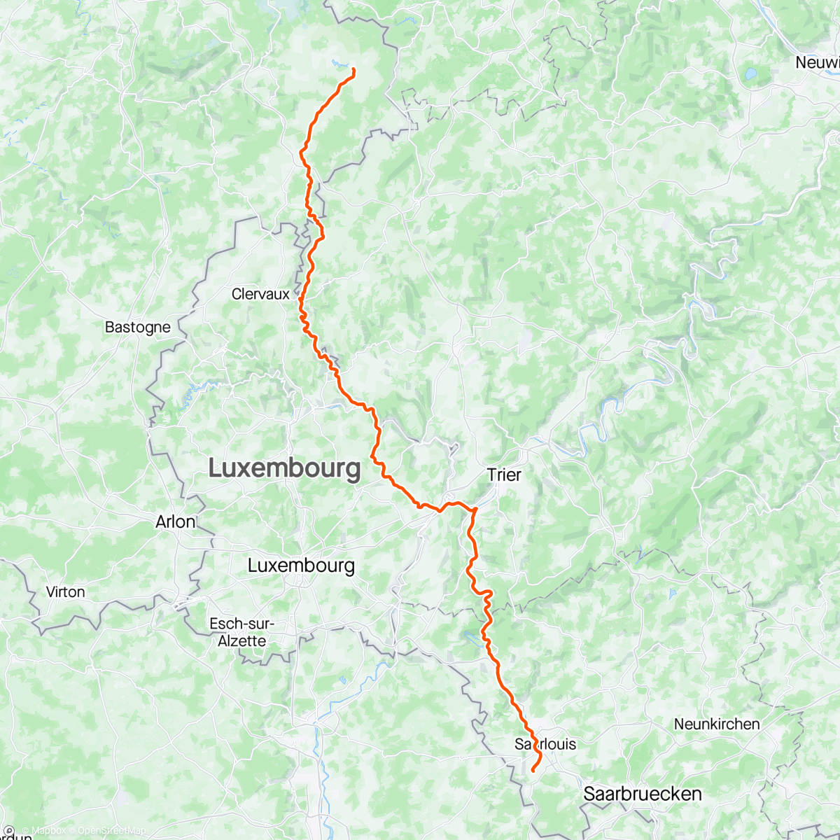 Map of the activity, Driedaagse naar Rust Etappe2: Büllingen 🇧🇪 - Altforweiler 🇩🇪