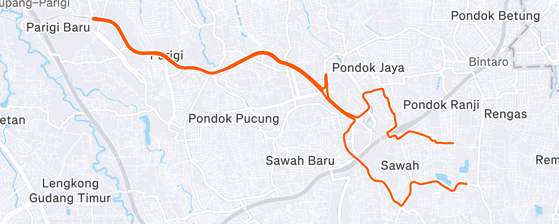 Map of the activity, Morning Ride