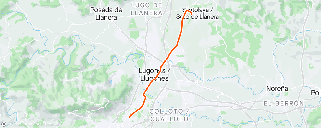 Map of the activity, Bicicleta eléctrica nocturna