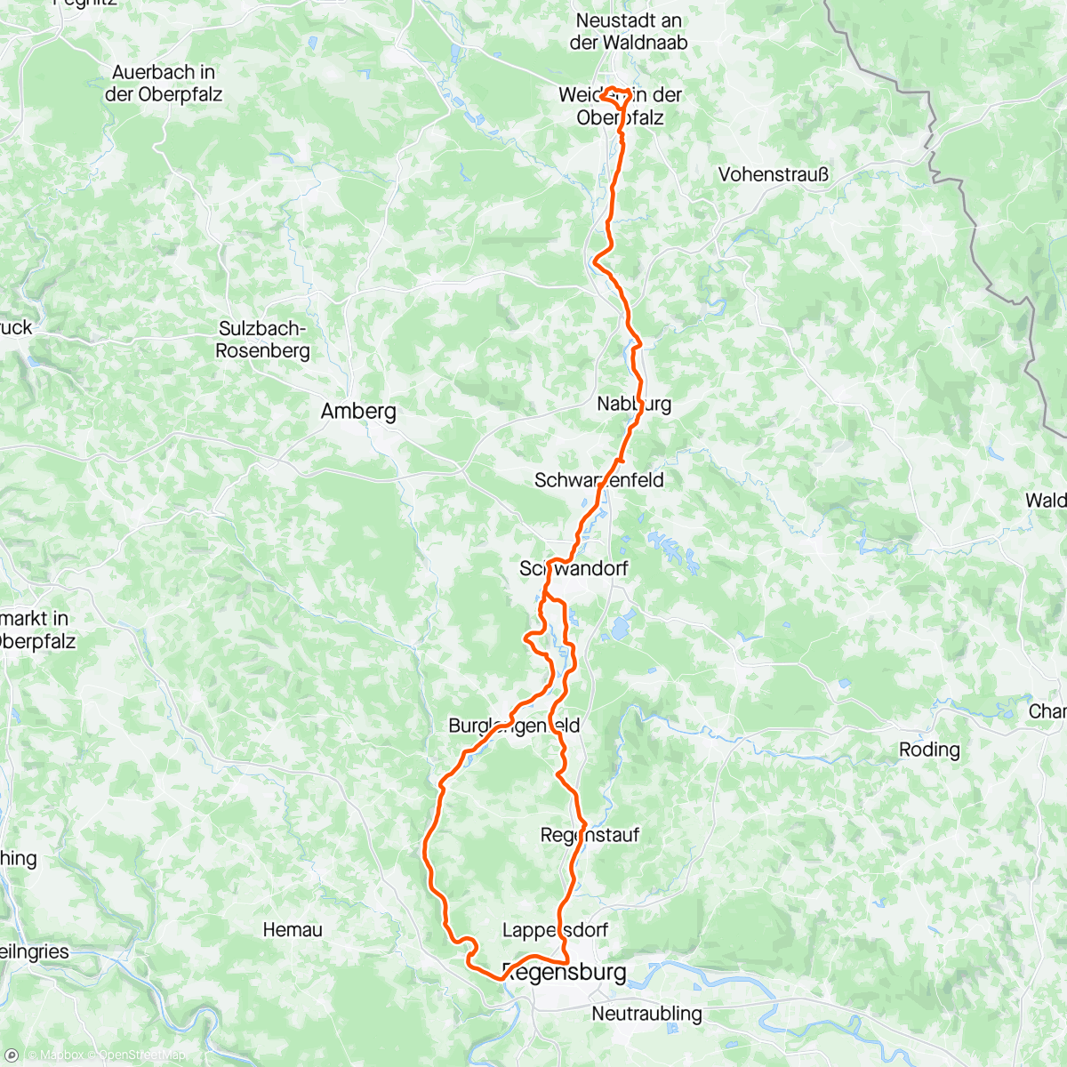 Map of the activity, ... WEN-Regensburg-Kallmünz-WEN ☀️😎
