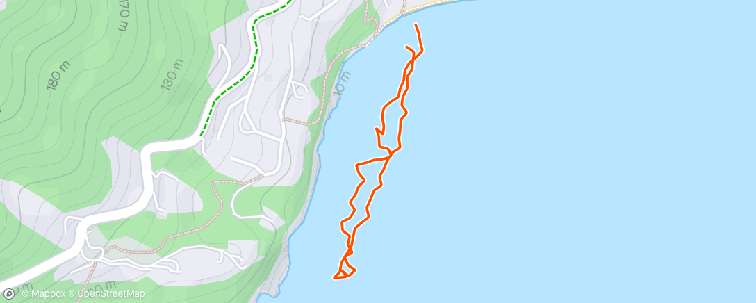 Map of the activity, Morning Swim at Hinsby Beach