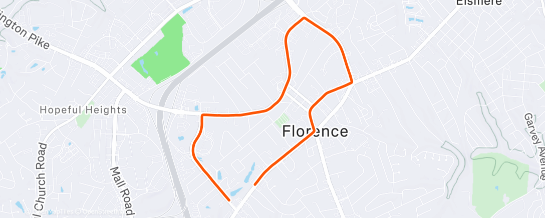 Map of the activity, Morning Run