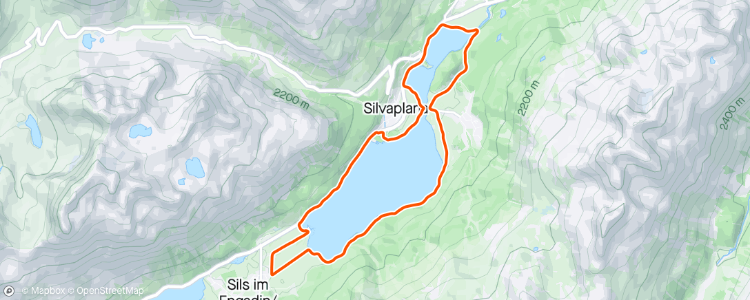 Map of the activity, Virtual - Saint Moritz lakeside loop sub 25min