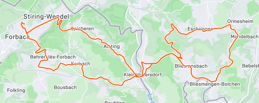 Map of the activity, Sortie vélo dans l'après-midi