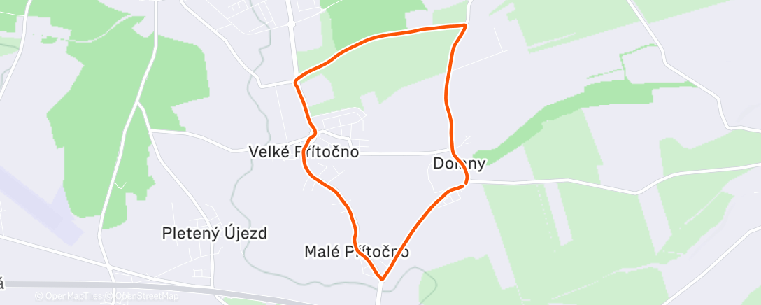 Map of the activity, Afternoon Run