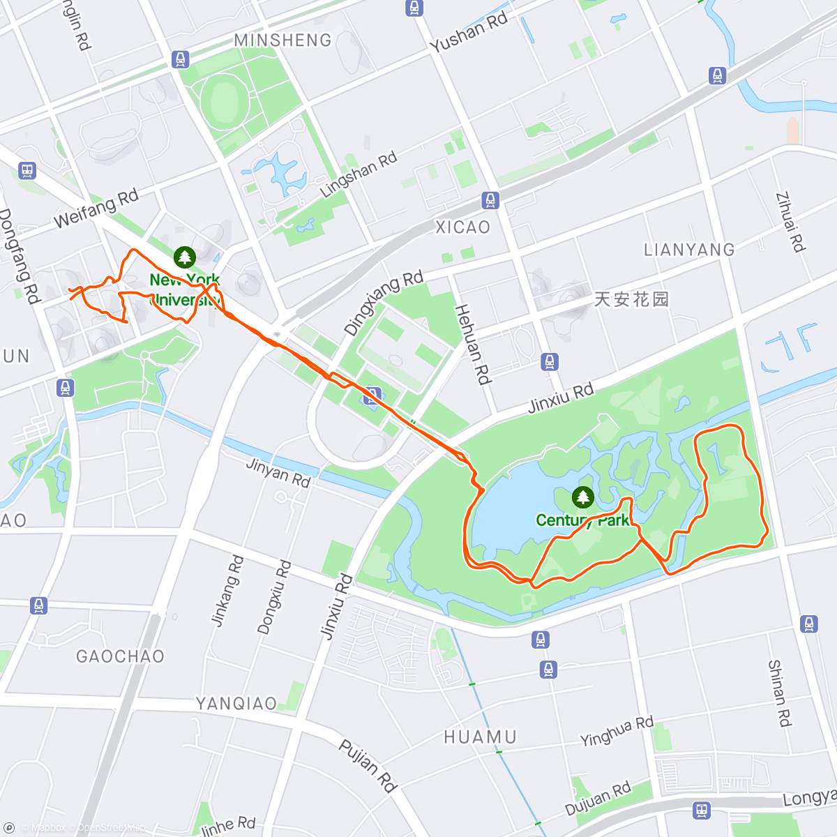 Map of the activity, Shanghai orienteering