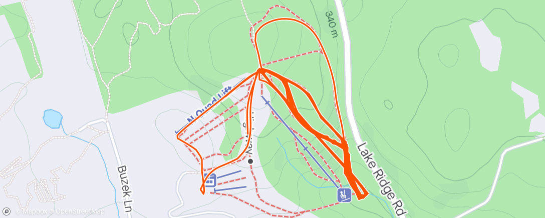 Map of the activity, Slopes - An evening snowboarding at Lakeridge Ski Resort