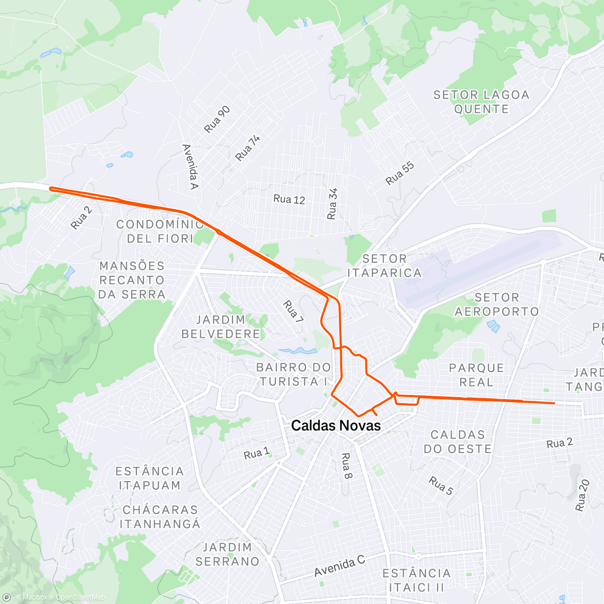 Map of the activity, Girinho da tarde