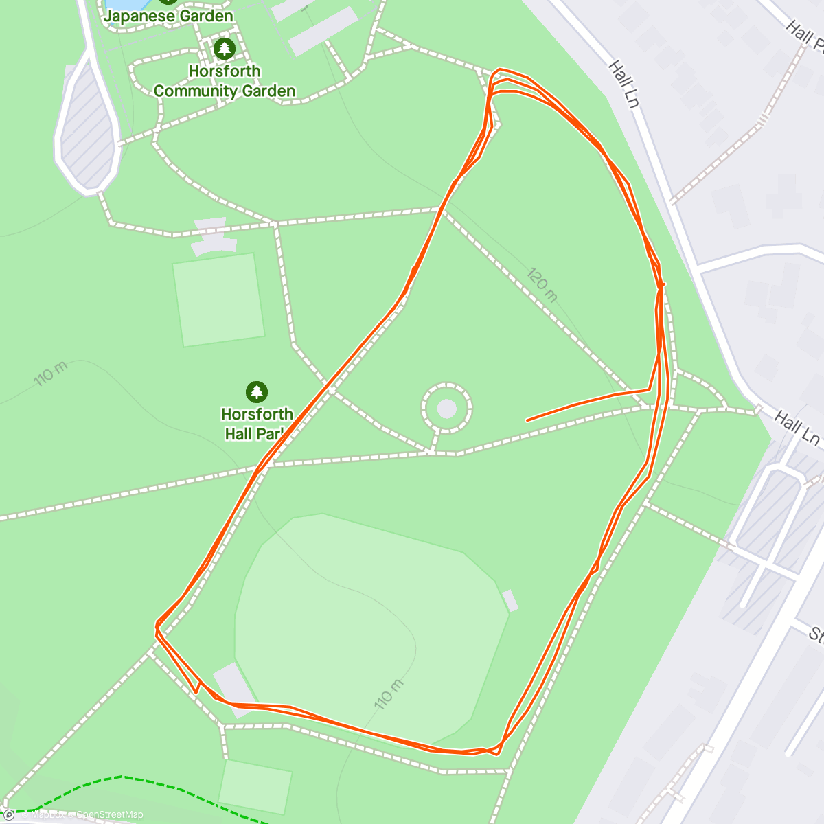 Map of the activity, Not junior parkrun with Aubrey