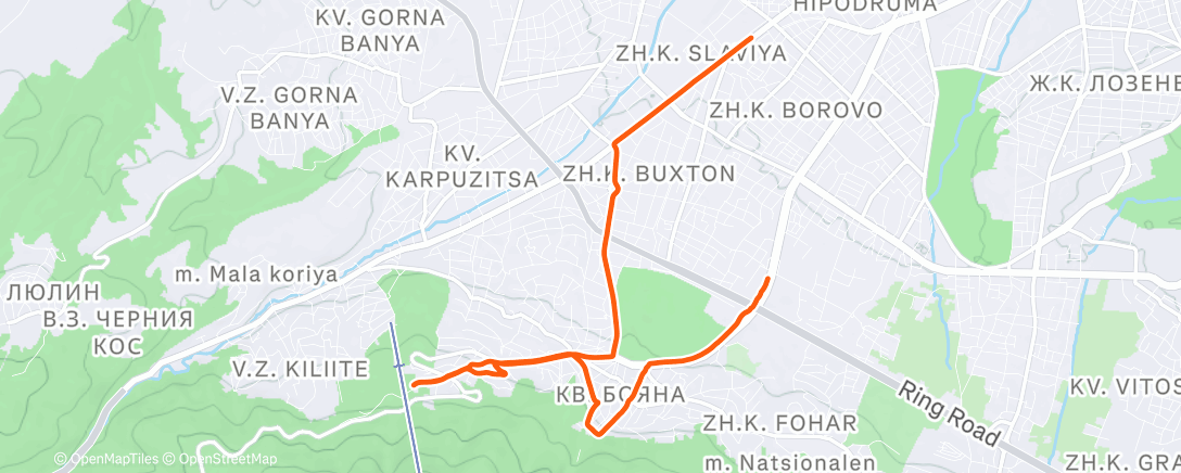 Map of the activity, Afternoon Mountain Bike Ride