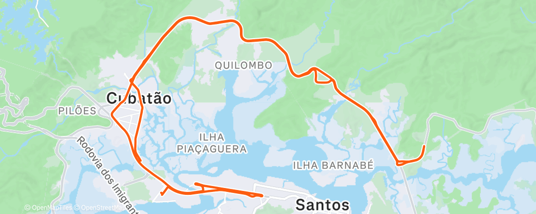 Map of the activity, Pedalada matinal