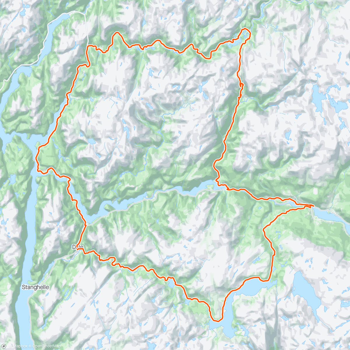 Carte de l'activité Eksingedalen Bergsdalen med puddefjorden