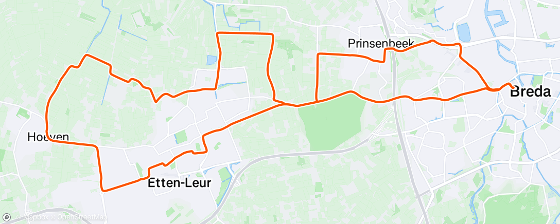 Map of the activity, Afternoon Ride