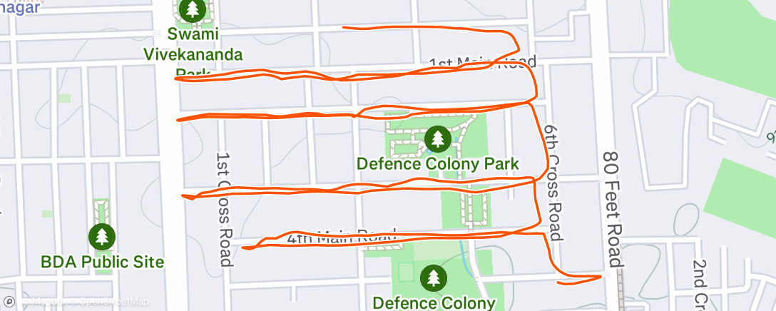 Map of the activity, Afternoon Run