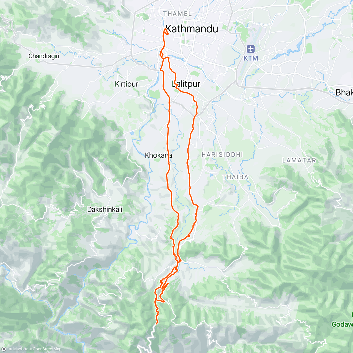 Map of the activity, Solo Ride to tinpani bhanjyang