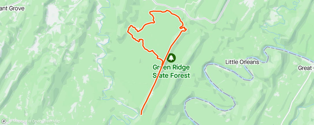 Map of the activity, JS Gravel Camp Day 3