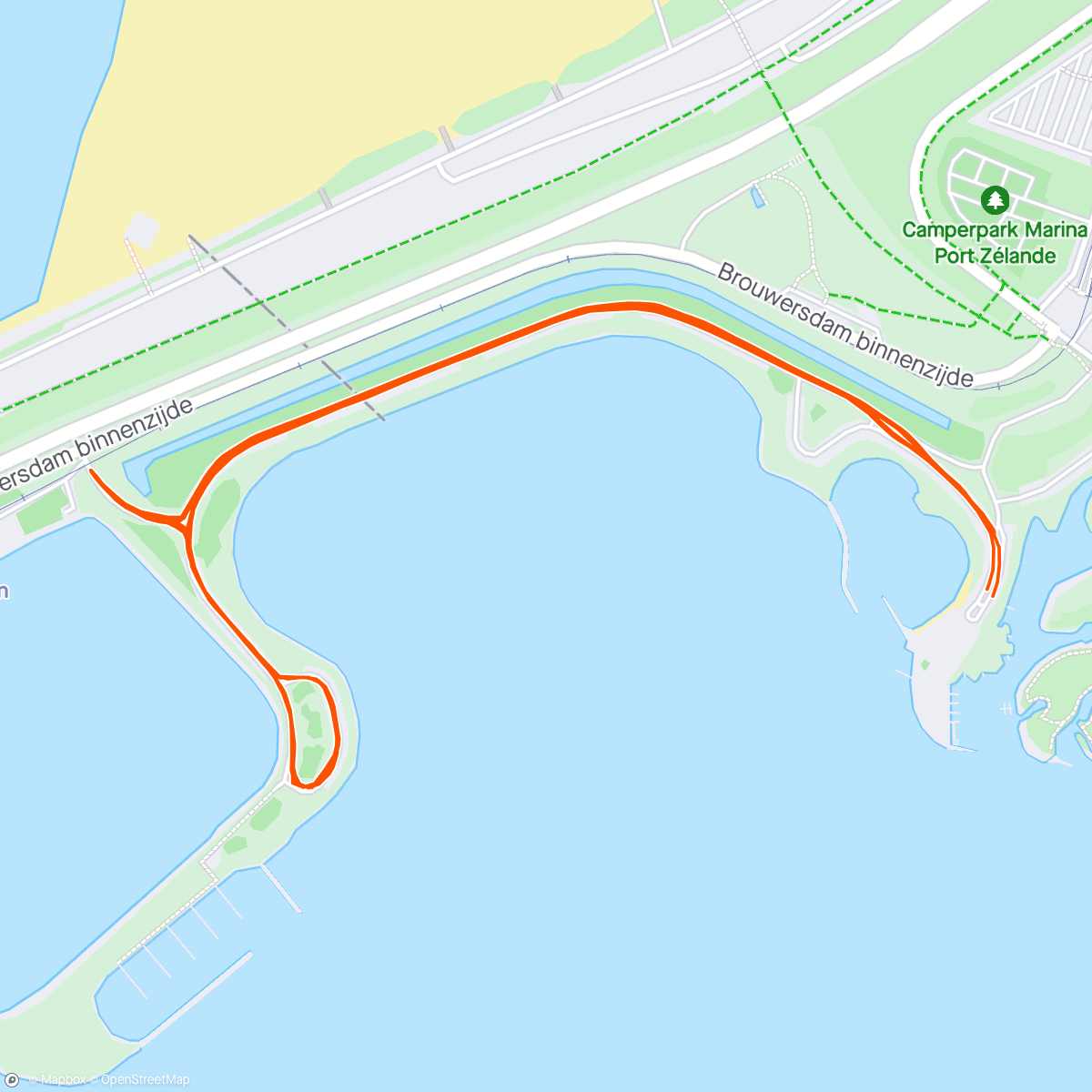 Karte der Aktivität „Triathlon Brouwersdam”