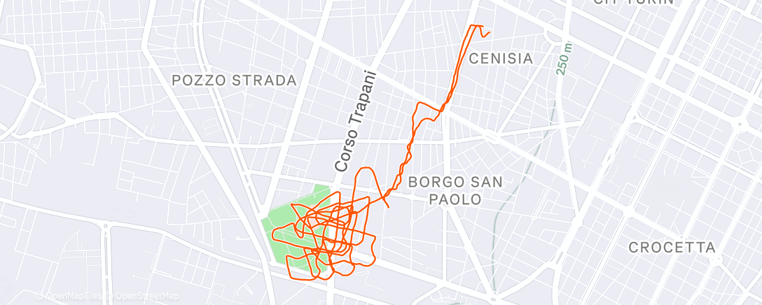 Map of the activity, Corsa pomeridiana