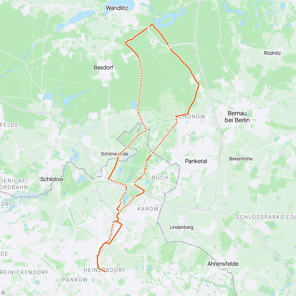 Map of the activity, Gravel FAR Heinersdorf