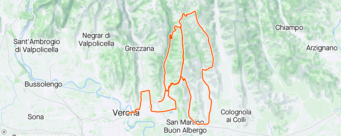 Mapa de la actividad, Granfondo Avesani