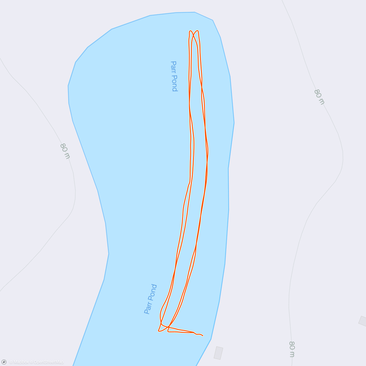 Map of the activity, Spring swim… 11.1C, 2 laps