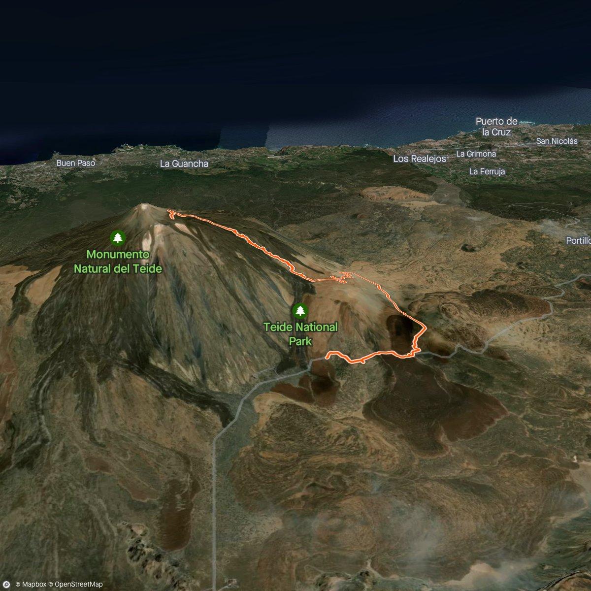 Map of the activity, Wanderung am Pico del Teide