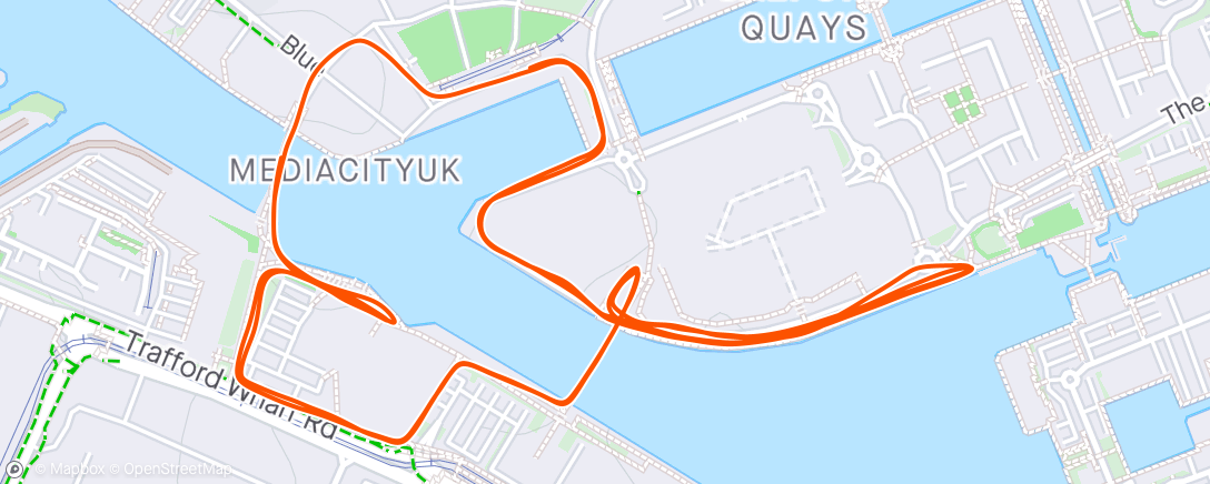 Map of the activity, Media city 5k 26:15 was a bit sore