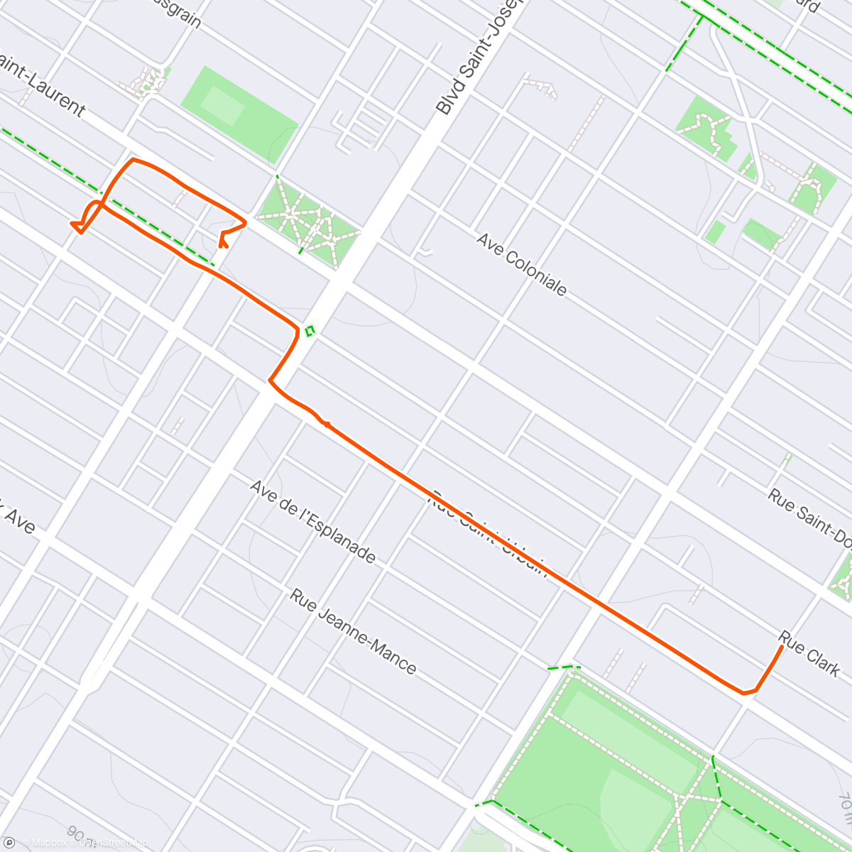 Map of the activity, Montréal brewpub & bagel walk