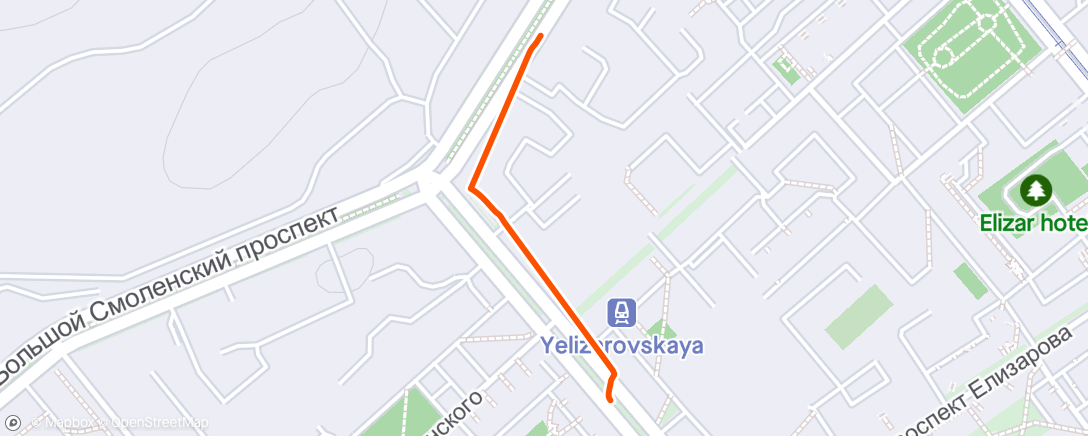 Mappa dell'attività Вечерняя прогулка