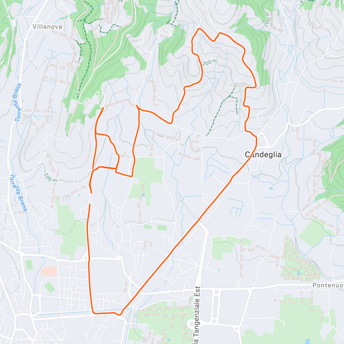 Map of the activity, Morning Run