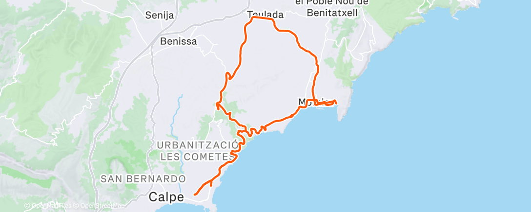 Map of the activity, Stage Calpe #4