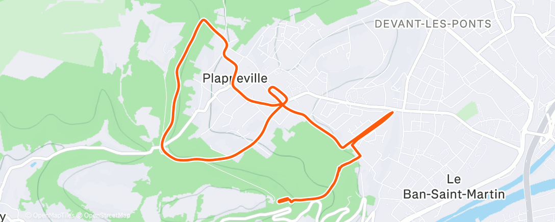 Map of the activity, Initialement 20×1' en côte