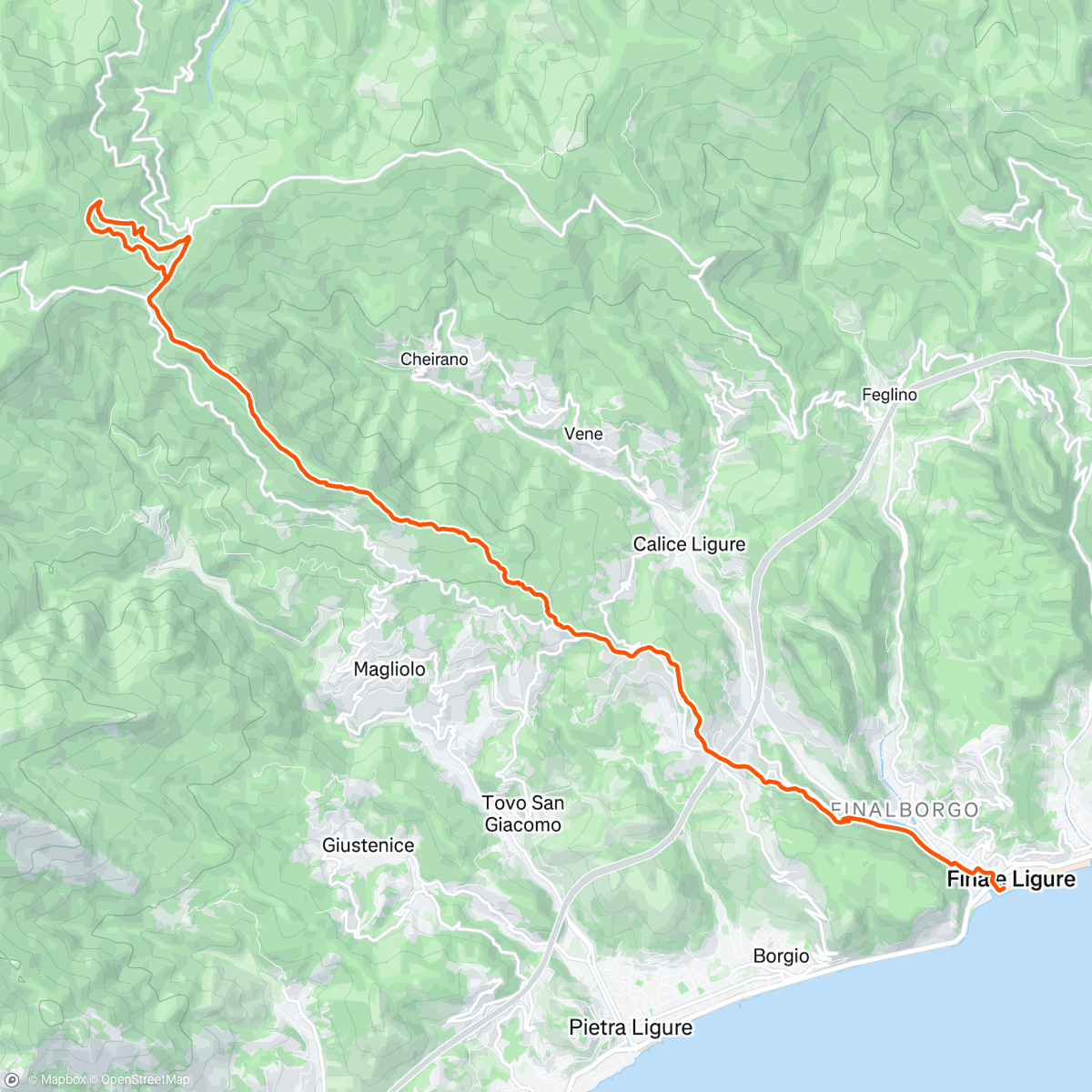 Map of the activity, Settepani & Rollercoaster plus noch zwei Trails